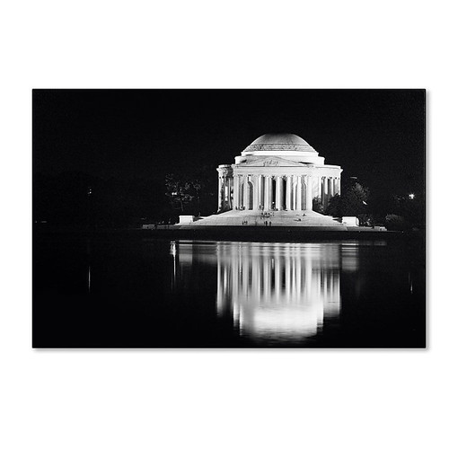 Trademark Fine Art 12" x 19" Wooden Frame Jefferson Memorial (65dcfa38e8837636b11a334e_ud)