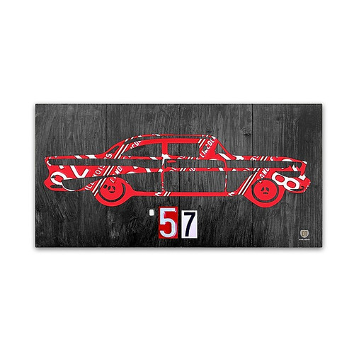 Trademark Fine Art ''57 Chevy License Plate Art'' by Design Turnpike 12" x 24" Canvas Art (ALI1299-C1224GG)