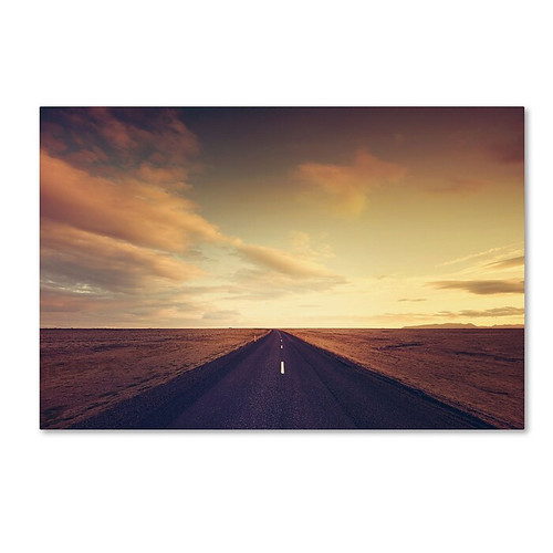Trademark Fine Art Philippe Sainte-Laudy 'Sunset Road' 12" x 19" Canvas Stretched (190836327621)