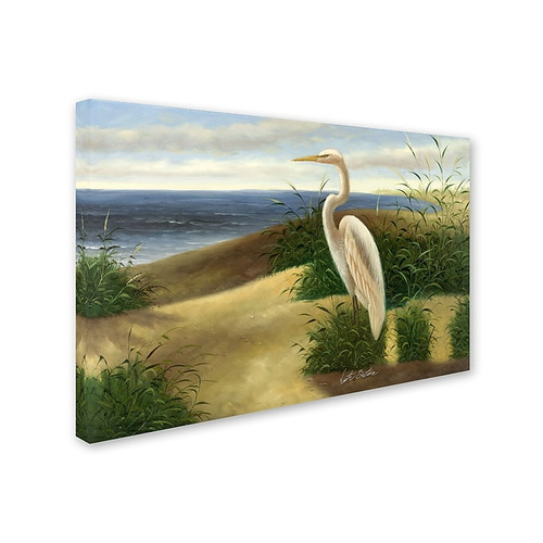Trademark Victor Giton "One Heron at the Beach" Gallery-Wrapped Canvas Art, 22" x 32" (65dcfb37e8837636b11a37f9_ud)