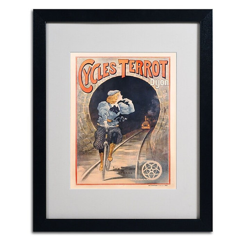 Trademark "Cycles Terrot 1900" Art, White Matte W/ Black Frame, 16" x 20" (65dcfbc2e8837636b11a3a76_ud)