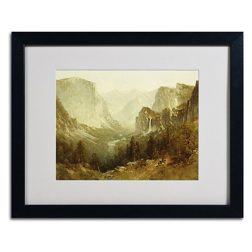 Trademark Thomas Hill "Hunting In Yosemite 1890" Art, White Matte W/Black Frame, 16" x 20" (65dcfbd7e8837636b11a3ac7_ud)