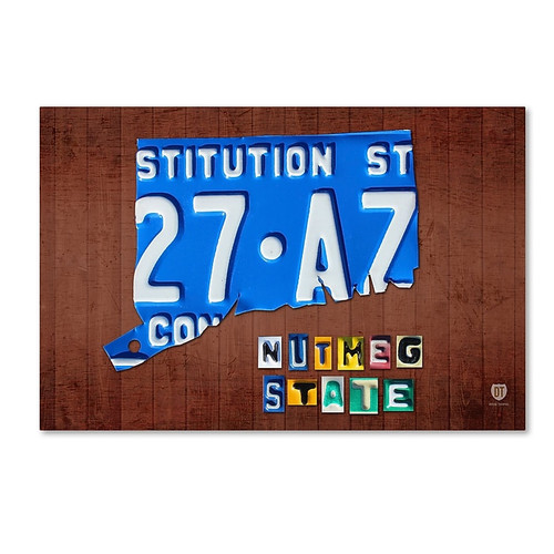 Trademark Fine Art ''Connecticut License Plate'' by Design Turnpike 22" x 32" Canvas Art (ALI1272-C2232GG)
