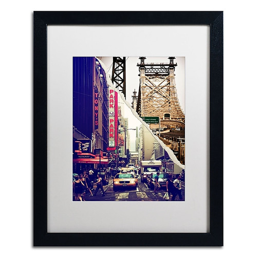 Trademark Fine Art ''NYC Traffic'' by Philippe Hugonnard 16" x 20" White Matted Black Frame (PH0077-B1620MF)