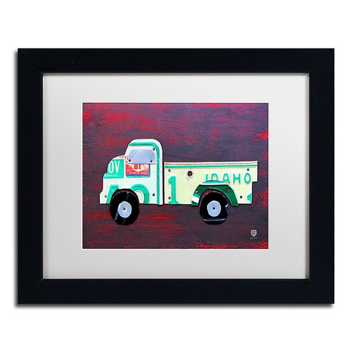 Trademark Fine Art ''Pickup Truck'' by Design Turnpike 11" x 14" White Matted Black Frame (ALI1286-B1114MF)