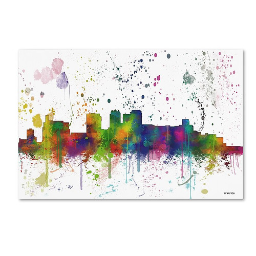 Trademark Fine Art Marlene Watson 'Birmingham Alabama Skyline Mclr-1' 12" x 19" Canvas Stretched (190836202201)
