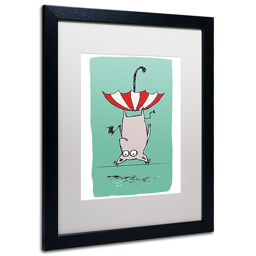 Trademark Carla Martell "Upside Down Animal" Art, White Matte W/Black Frame, 16" x 20" (65dcfc4fe8837636b11a3d22_ud)