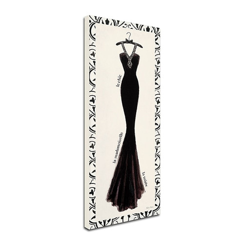 Trademark Emily Adams "Couture Noir Original III with Border" Gallery-Wrapped Canvas Art, 14" x 32" (65dcfcd6e8837636b11a3f83_ud)