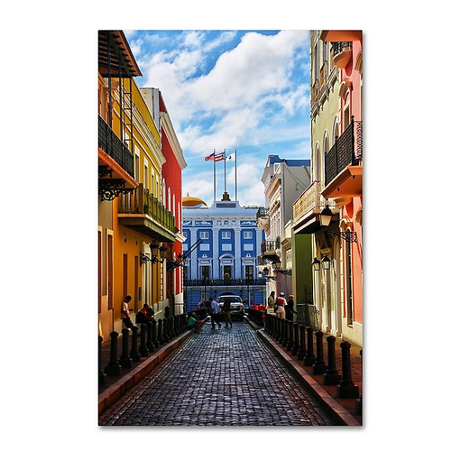 Trademark Fine Art CATeyes 'Old San Juan 7' 12" x 19" Canvas Stretched (190836038954)