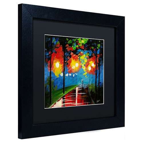 Trademark Ricardo Tapia "Night Reflection" Canvas Art, Black Matte W/Black Frame, 11" x 11" (65dcfd26e8837636b11a40f2_ud)