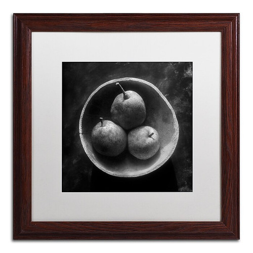 Trademark Fine Art ''Circulo de Peras'' by Moises Levy 16" x 16" White Matted Wood Frame (ALI1102-W1616MF)