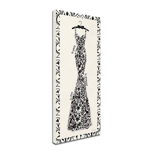 Trademark Emily Adams "Couture Noir Original II with Border" Gallery-Wrapped Canvas Art, 14" x 32" (65dcfd6be8837636b11a41f6_ud)