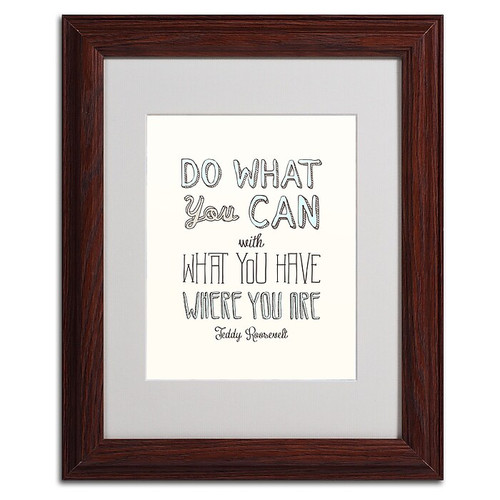 Trademark Megan Romo "Do What You Can II" Art, White Matte W/Wood Frame, 11" x 14" (65dcfd6be8837636b11a41fa_ud)