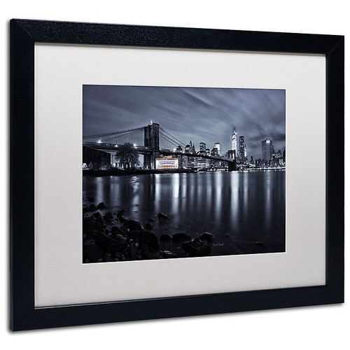 Trademark David Ayash "Jane's Carousel, Brooklyn Bridge" Art, White Matte W/Black Frame, 16" x 20" (65dcfd6be8837636b11a41fe_ud)