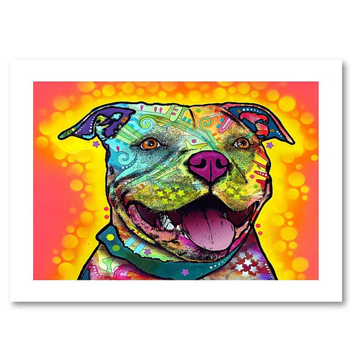 Trademark Fine Art Dean Russo 'Dewey Pit Bull' 18" x 24" Paper Rolled Art Print (190836160228)