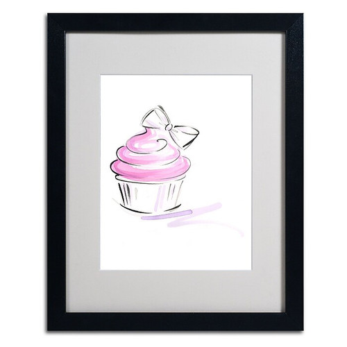 Trademark Jennifer Lilya "Cupcake 2" Art, White Matte With Black Frame, 16" x 20" (65dcfd9ee8837636b11a42fa_ud)