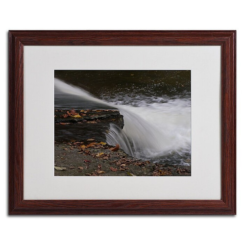 Trademark Monica Fleet "Cascading Fury" Art, White Matte W/Wood Frame, 16" x 20" (65dcfd9ee8837636b11a42fb_ud)