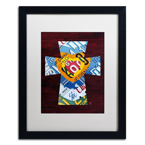 Trademark Fine Art ''Heart Cross'' by Design Turnpike 16" x 20" White Matted Black Frame (ALI1316-B1620MF)