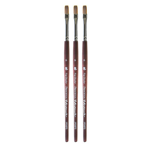Princeton Velvetouch Mixed Media Brushes 6 flat shader [Pack of 3] (PK3-3950FS-6)