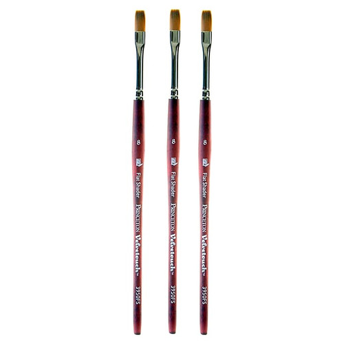 Princeton Velvetouch Mixed Media Brushes 8 flat shader [Pack of 3] (PK3-3950FS-8)