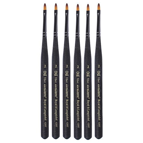 Royal and Langnickel Series 4200 Mini-Majestic Brushes 2 filbert [Pack of 6] (PK6-R4200T-2)