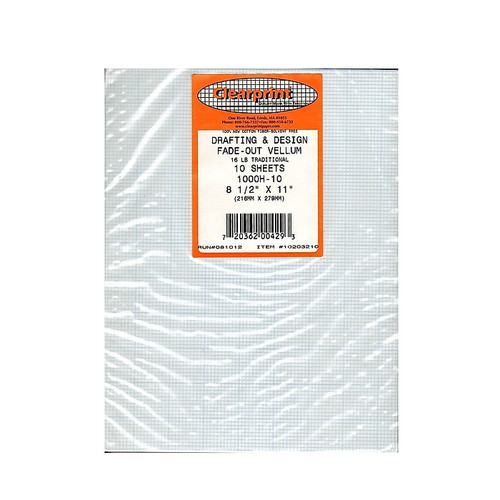 Clearprint Fade-Out Design And Sketch Vellum - Grid 10 X 10 8 1/2 In. X 11 In. Pack Of 10 Sheets (65dd03e7e8837636b11a7128_ud)