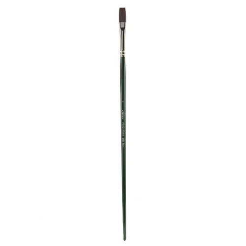 Silver Brush Ruby Satin Series Synthetic Brush, Long Handle, 4, Flat, 2501 (39381)