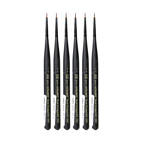 Royal and Langnickel Series 4200 Mini-Majestic Brushes, 3/0 spotter, Pack of 6 (PK6-R4200SP-3/0)