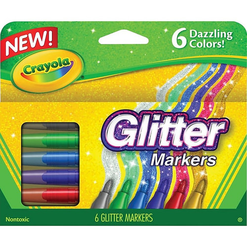 Glitter Markers, Assorted, 6/Set (65dd04b0e8837636b11a7883_ud)