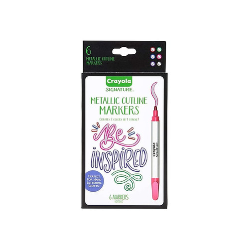 Crayola Signature Paint Markers, Outline, Assorted Colors, 6/Pack (58-6701)