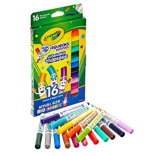 Crayola Pip-Squeaks Skinnies Markers, Assorted, 16/Box, 3 Boxes (BIN588146-3)