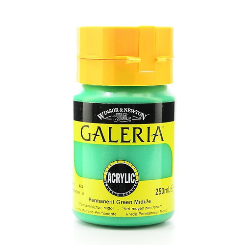 Winsor & Newton Galeria Formula Acrylic Color, Permanent Green, Mid, 250Ml, No.484, 2Pk (13323Pk2)