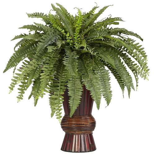 Nearly Natural 6628 Boston Fern Floor Plant in Decorative Vase (65dd05ade8837636b11a8100_ud)