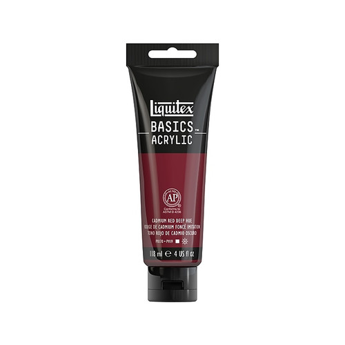 Liquitex Basics Non Washable Acrylic Paint, Cadmium Red Deep Hue, 4 Oz. (1046311)