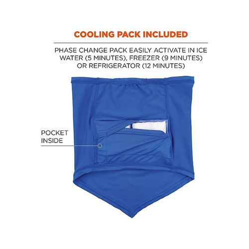 Ergodyne Chill-Its Cooling Bandana, Blue, Small/Medium (42135)