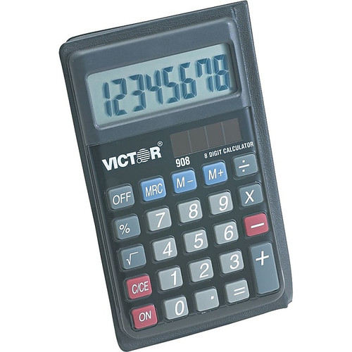 Victor 908 8-Digit Pocket Calculator, Black (65dd06f6e8837636b11a8e15_ud)