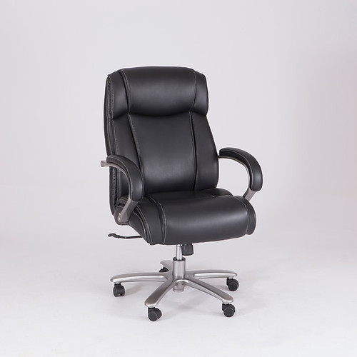 Safco 3500 Series Ergonomic Leather Executive Big & Tall Chair, 500 lb. Capacity, Black (3502BL)