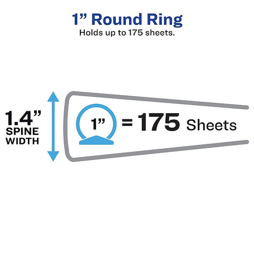Avery Durable Mini 1" 3-Ring Non-View Binders for 5 1/2" x 8 1/2" paper, Round Ring, Black (AVE27257)