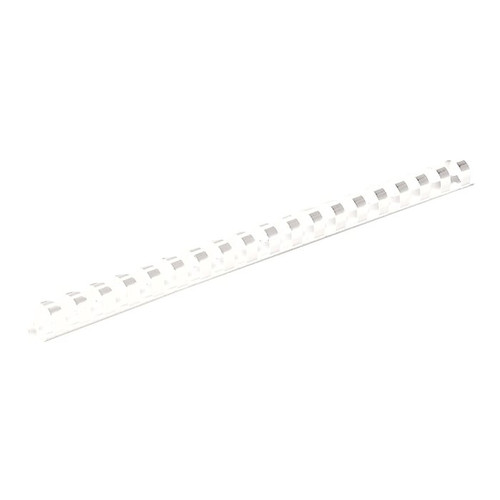 Fellowes 3/8" Plastic Binding Spine Comb, 55 Sheet Capacity, White, 100/Pack (52371)