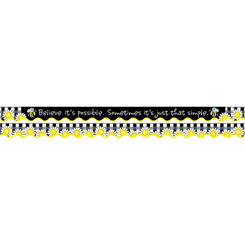 Barker Creek Believe It's Possible Double-sided Scalloped Trim, 39-ft of scalloped trim per package (BC936)