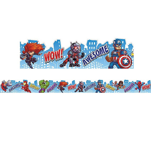 Eureka Marvel Super Hero Adventure City Scape Deco Trim® Extra Wide Die Cut, 37 Feet Per Pack, 3 Packs (EU-845162-3)