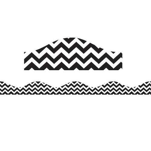 Ashley Kindergarten - 12th Grade Magnetic Border, Black Chevron, 12/Pack (65dd091de8837636b11aa56a_ud)