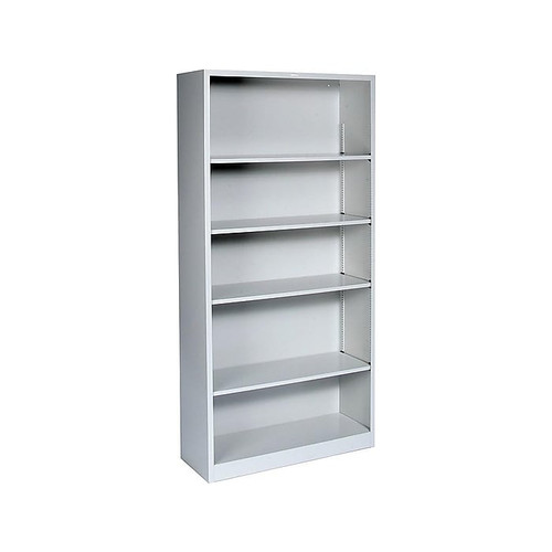 HON Brigade 5-Shelf 71"H Bookcase, Light Gray Steel (HS72ABCQ)