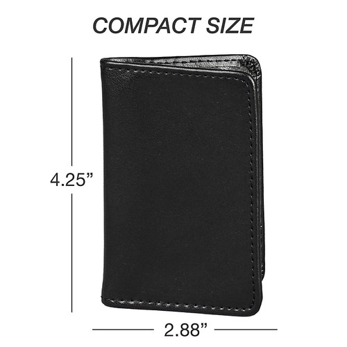 Samsill Regal 2-Compartment Portable Business Card Holder, 24-Card Capacity, Black (81220)