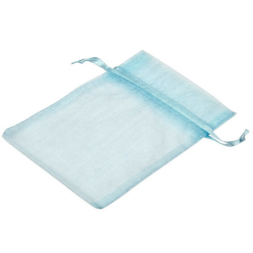 JAM Paper Sheer Organza Bags, Small, 4 x 5.5, Baby Blue, 12/Pack (SPC14K5a)