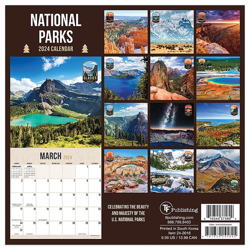 2024 TF Publishing 7" x 7" National Parks Mini Calendar (24-2018)