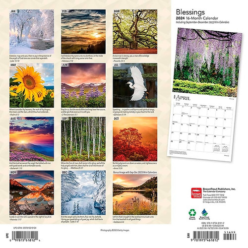 2024 BrownTrout Blessings 12" x 12" Monthly Wall Calendar (9781975461812)