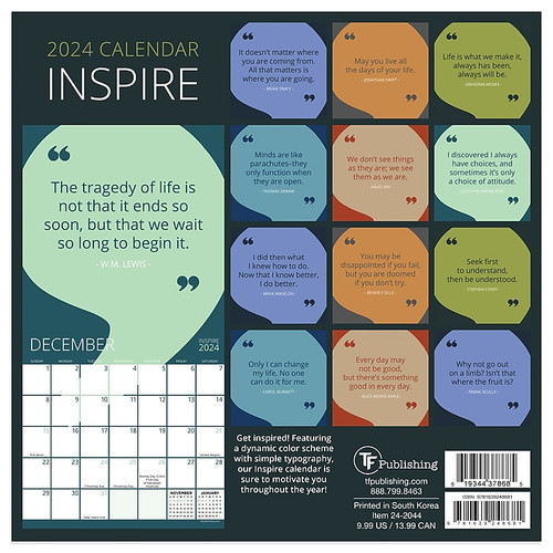 2024 TF Publishing 7" x 7" Inspire Mini Calendar (24-2044)