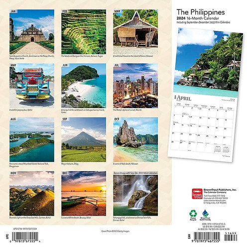 2024 BrownTrout The Philippines 12" x 12" Monthly Wall Calendar (9781975467555)