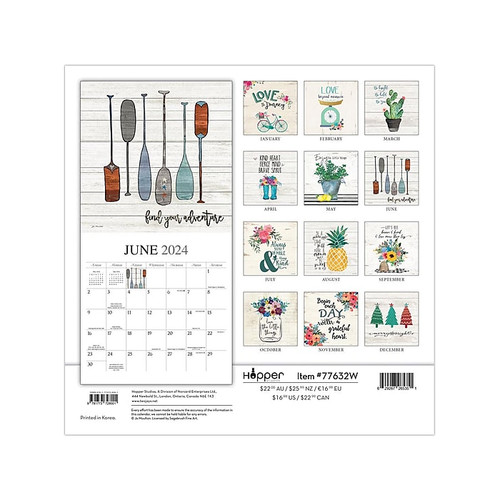 2024 BrownTrout Love The Journey 12" x 12" Monthly Wall Calendar (9781773728001)